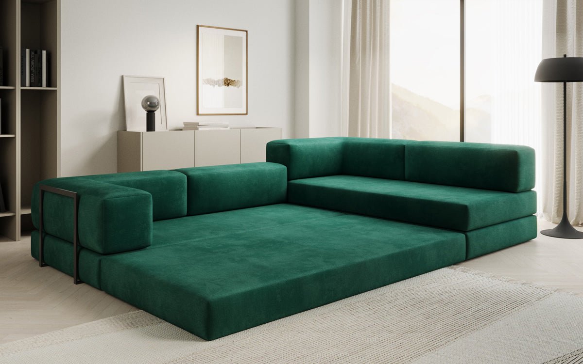 Designer Sofa Lazy L aus Samt