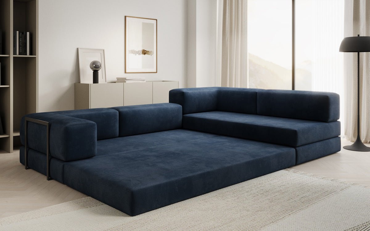 Designer Sofa Lazy L aus Samt