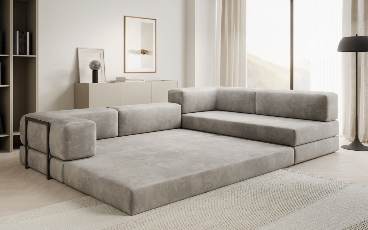 Designer Sofa Lazy L aus Samt