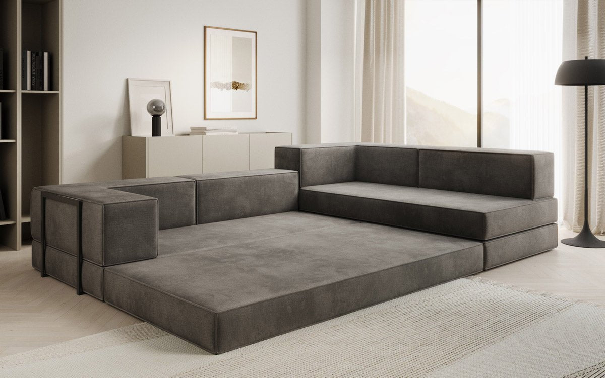 Designer Sofa Lazy L in Samt