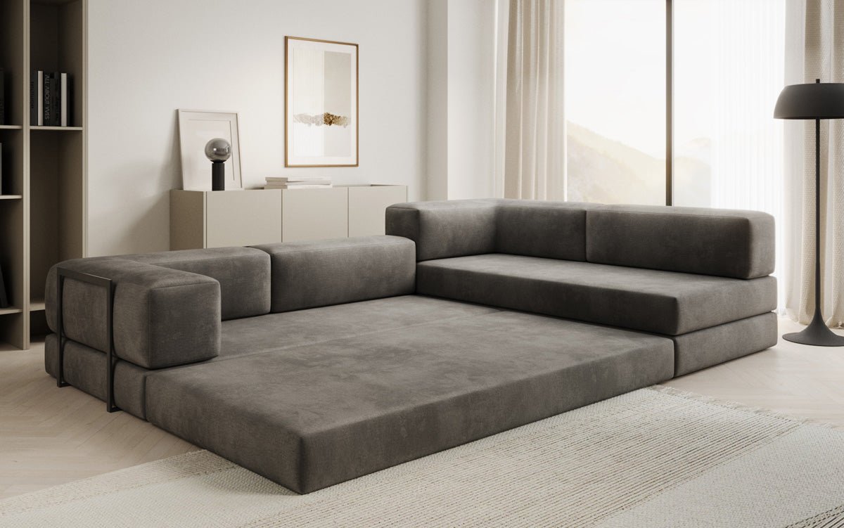 Designer Sofa Lazy L aus Samt