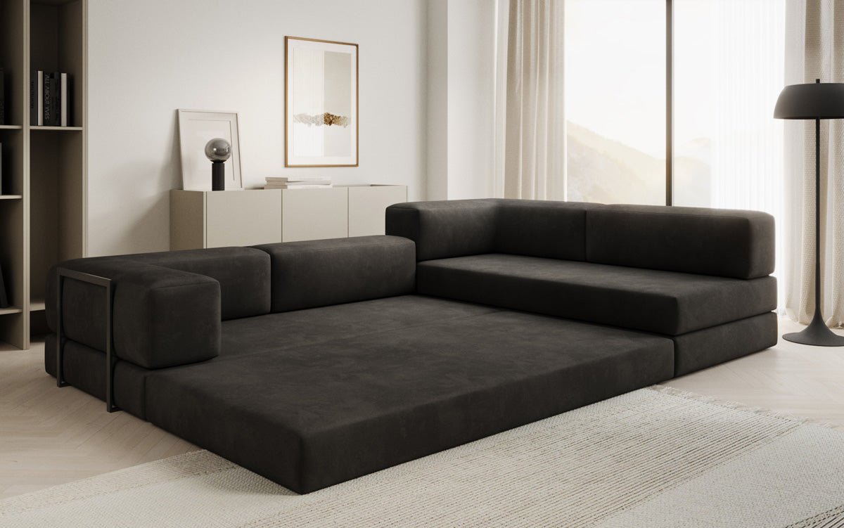 Designer Sofa Lazy L aus Samt