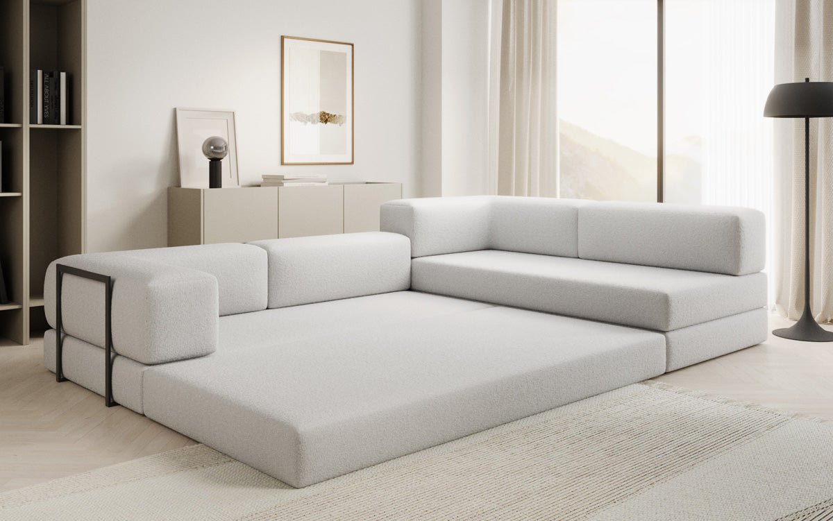 Designer Sofa Lazy L a Bouclé