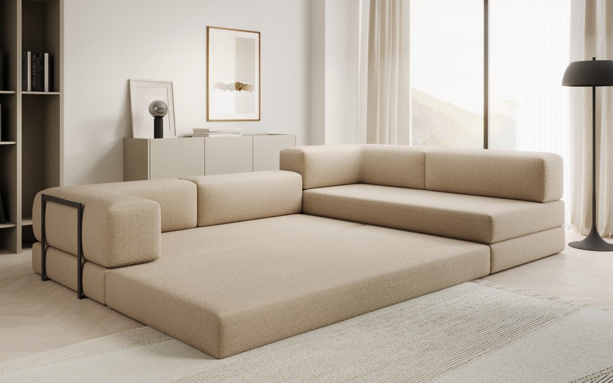 Designer Sofa Lazy L a Bouclé
