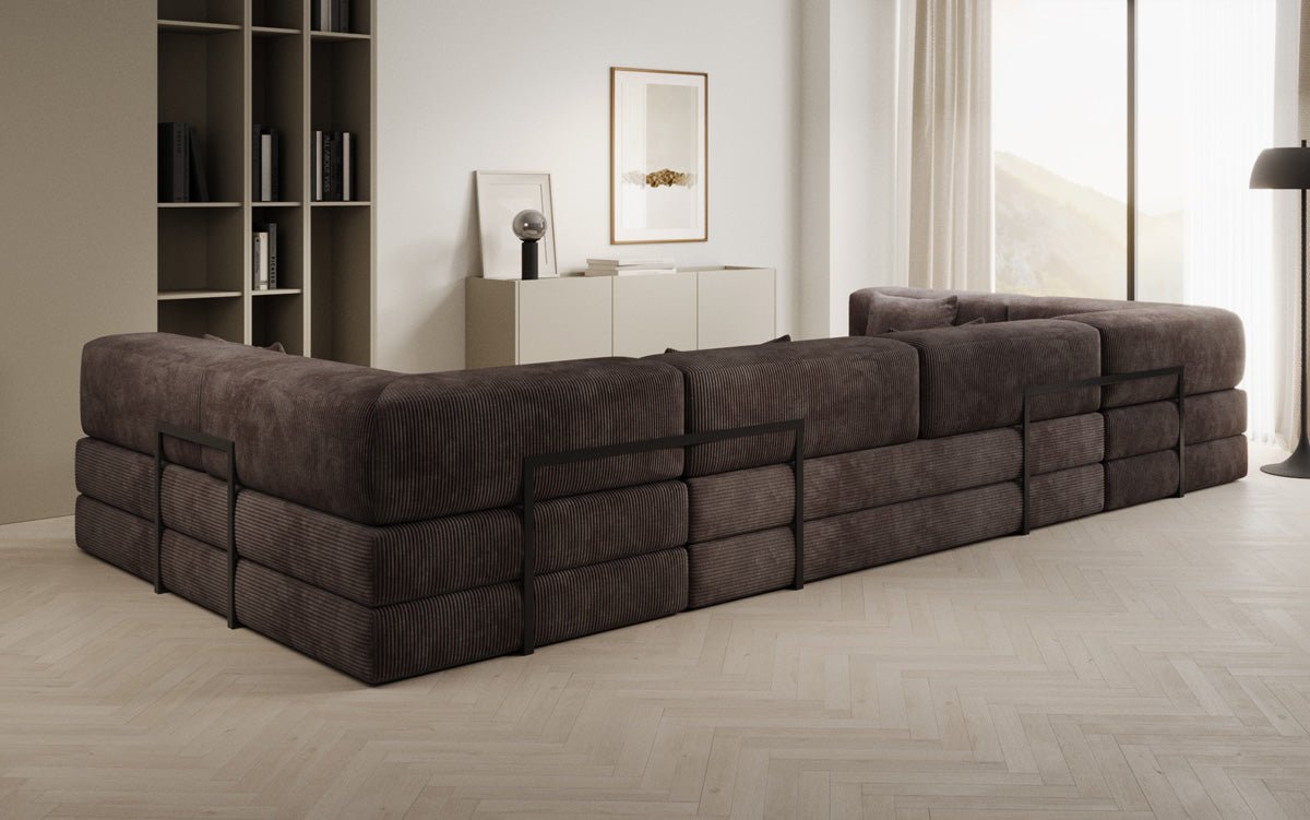Designer Sofa Lazy U in Corduroy