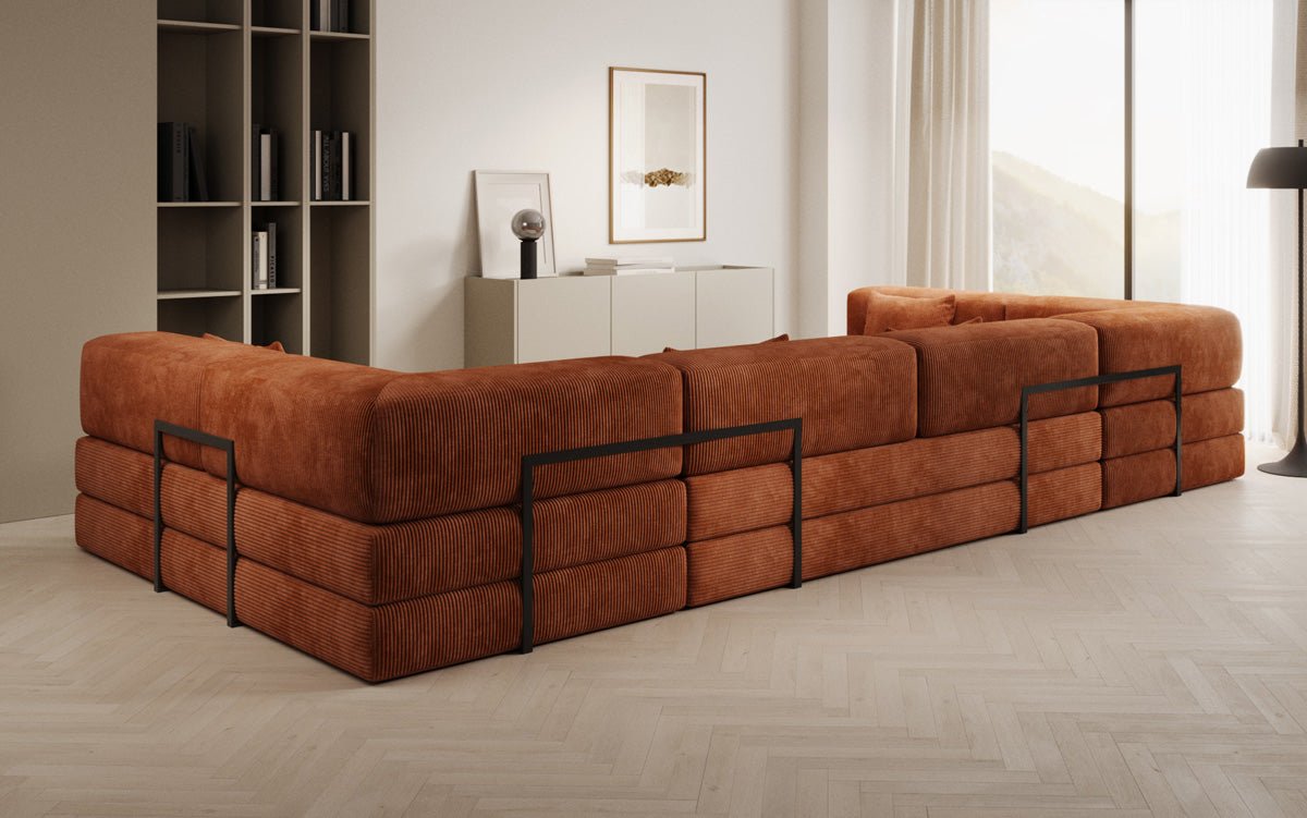 Designer Sofa Lazy U in Corduroy