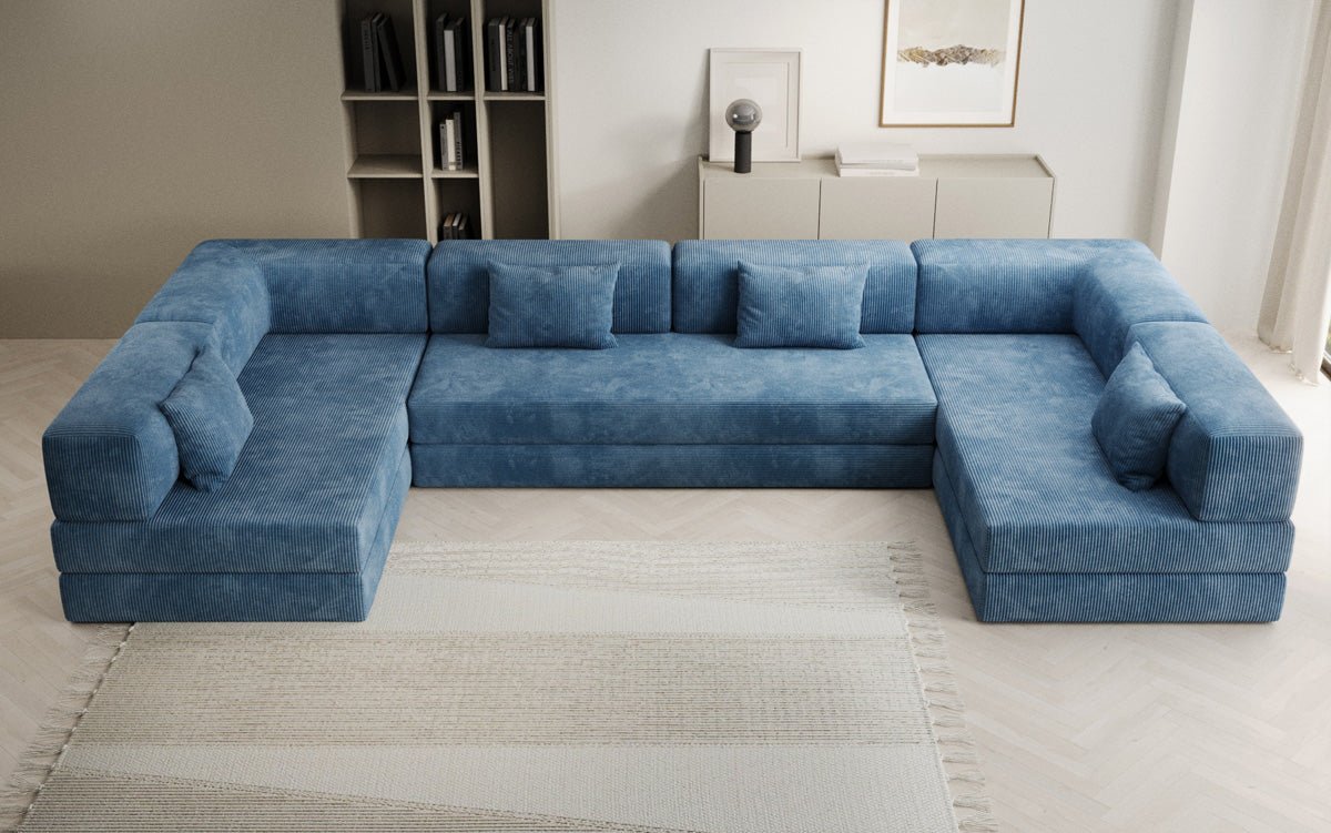 Designer Sofa Lazy U in Corduroy