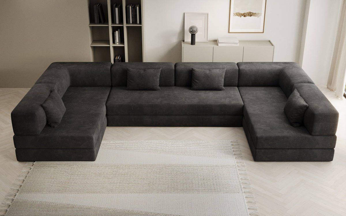 Designer Sofa Lazy U in Corduroy