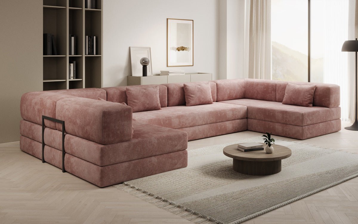 Designer Sofa Lazy U in Corduroy
