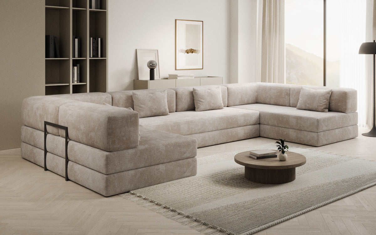 Designer Sofa Lazy U in Corduroy