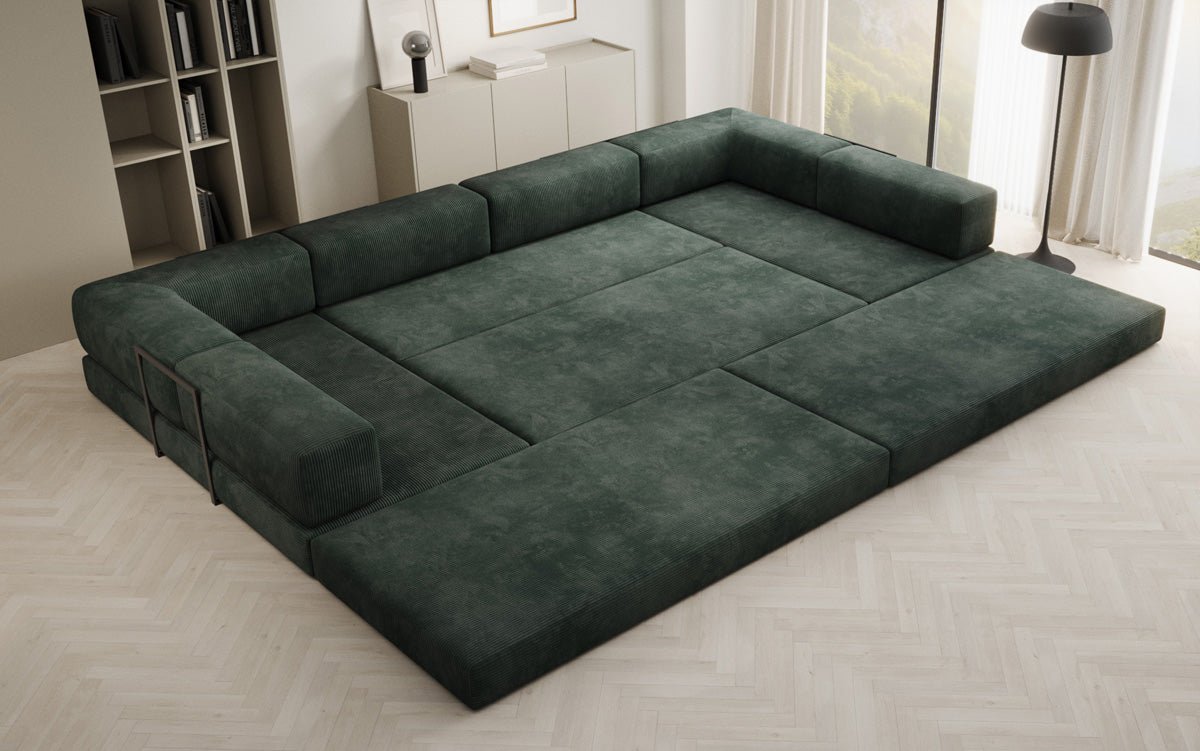 Designer Sofa Lazy U in Corduroy