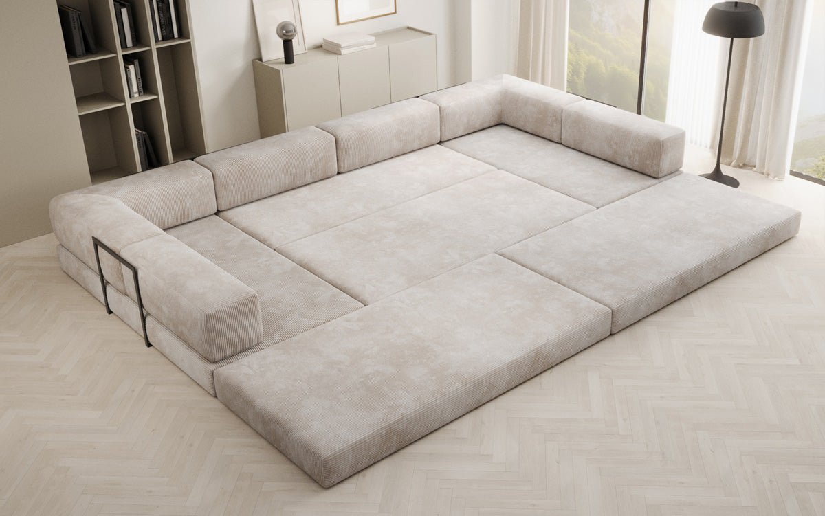 Designer Sofa Lazy U in Corduroy