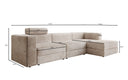 Designer corner sofa Stockholm in Corduroy with storage space