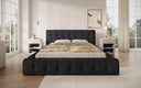 Designer Upholstered Bed Lena in Bouclé with Storage