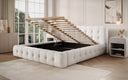 Designer Upholstered Bed Lena in Bouclé with Storage