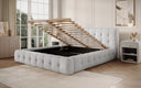 Designer Upholstered Bed Lena in Bouclé with Storage
