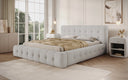 Designer Upholstered Bed Lena in Bouclé with Storage