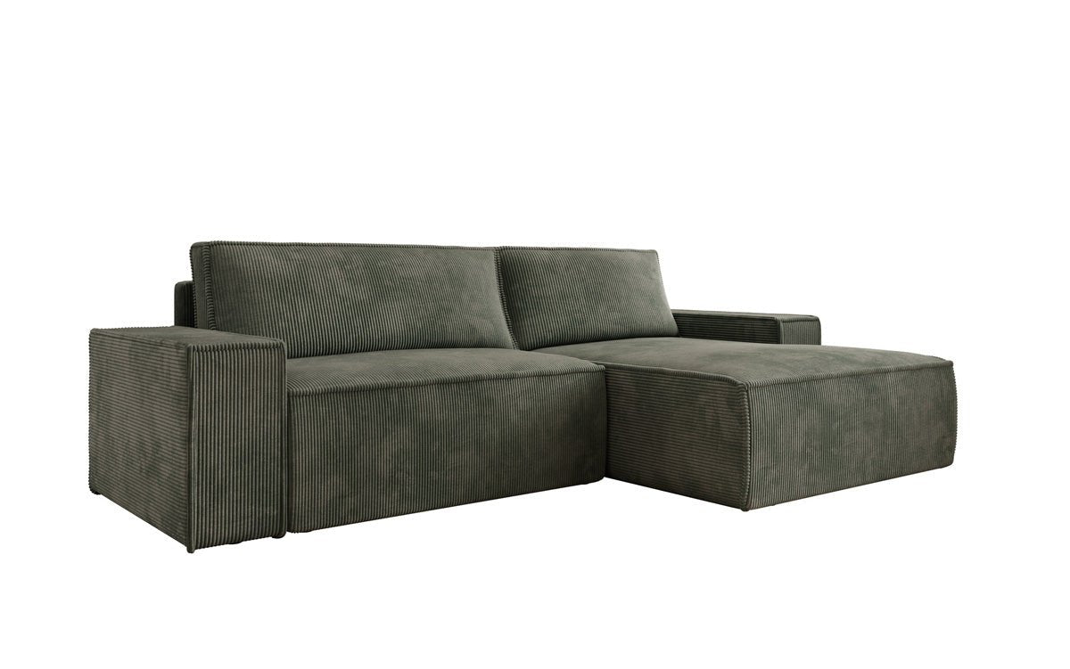 Designer Sofa Corino aus Cord mat Schloof- a Klapfunktioun