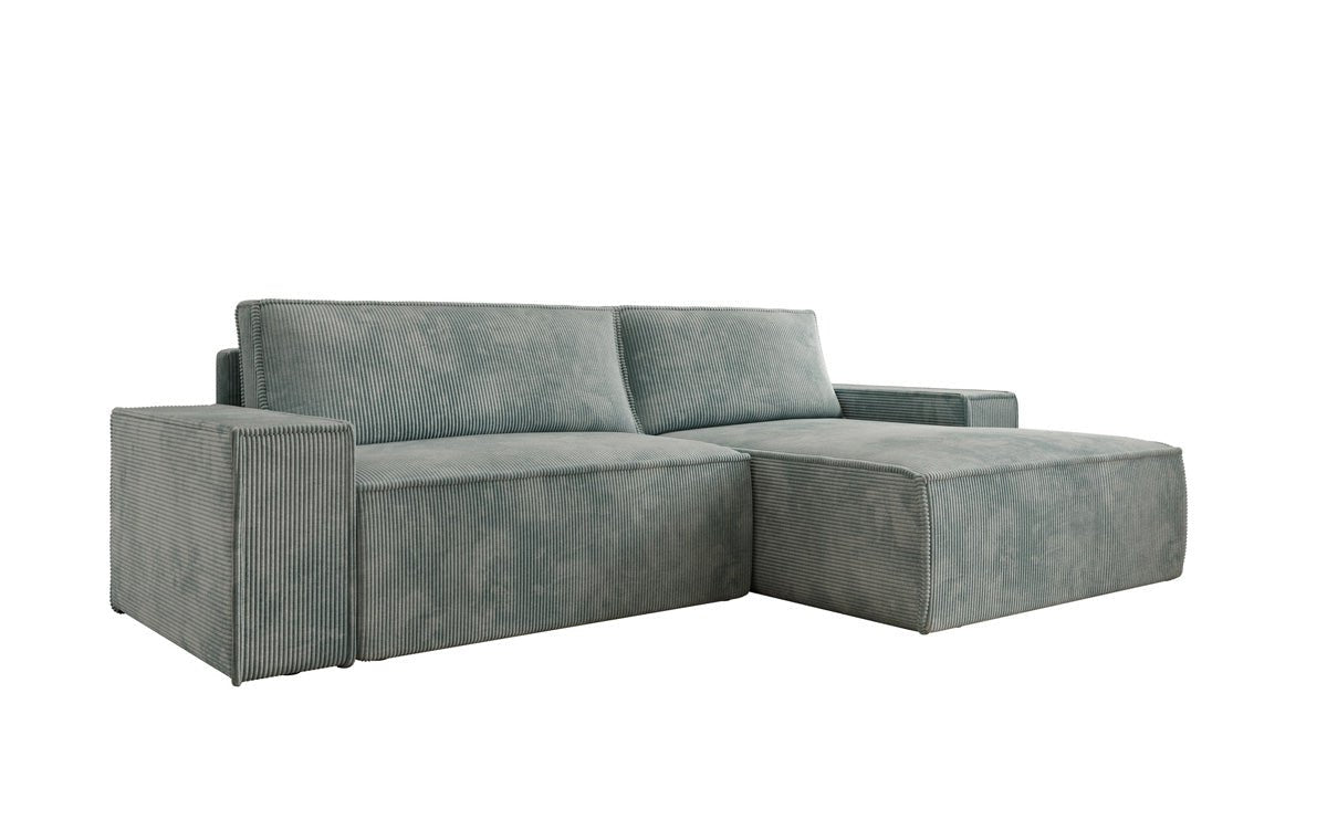 Designer Sofa Corino aus Cord mat Schloof- a Klapfunktioun