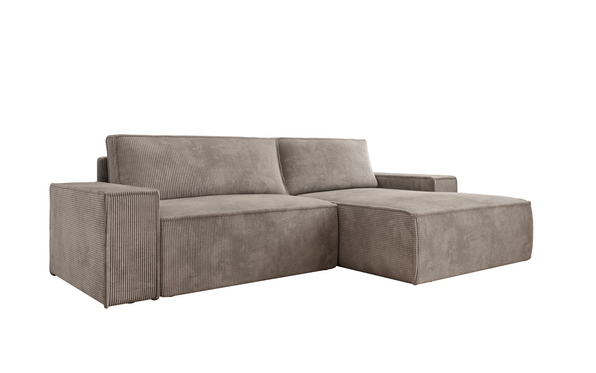 Designer Sofa Corino aus Cord mat Schloof- a Klapfunktioun