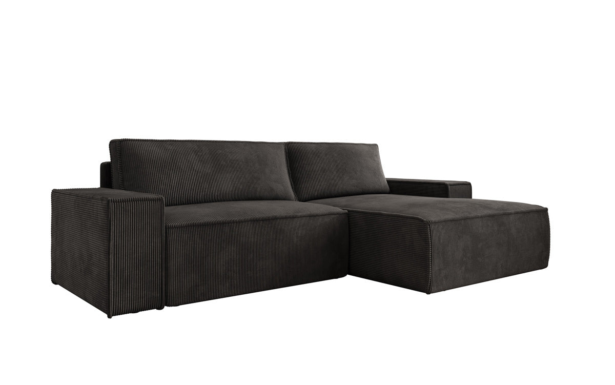 Designer Sofa Corino aus Cord mat Schloof- a Klapfunktioun