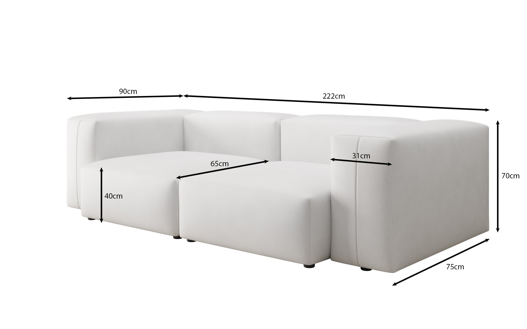 Designer 2-Seater Sofa Snug in Genuine Leather