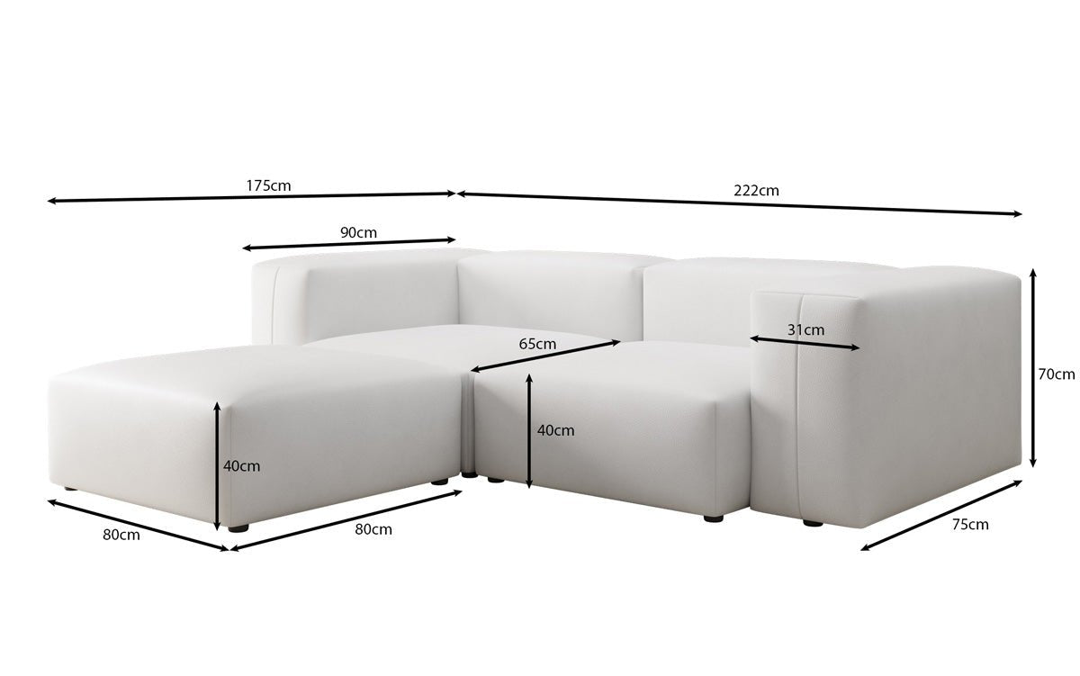Designer L Sofa Snug Mini a Echtleder