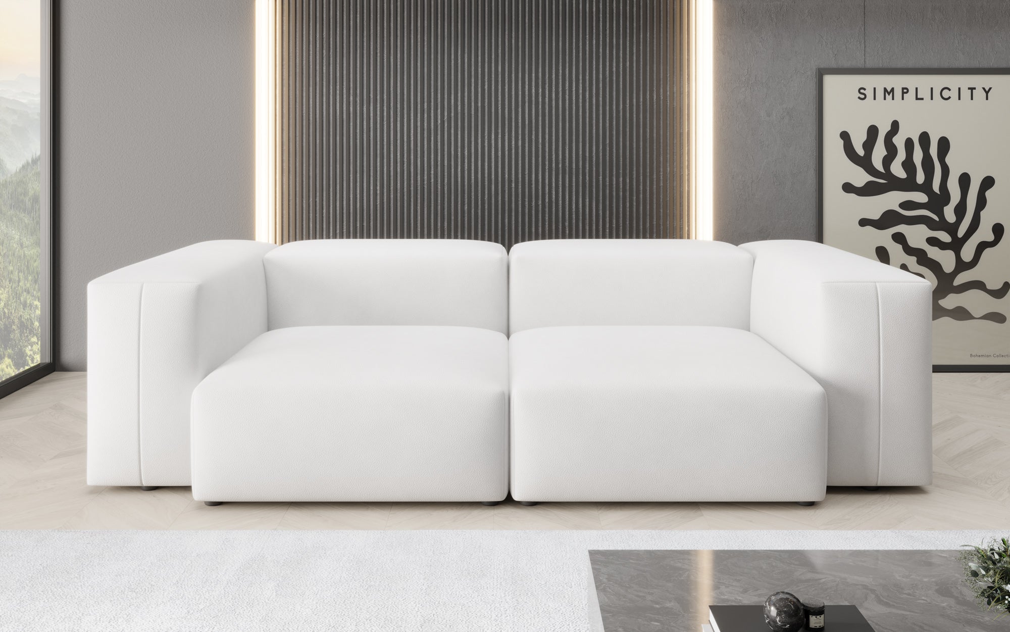 Designer 2-Seater Sofa Snug in Genuine Leather