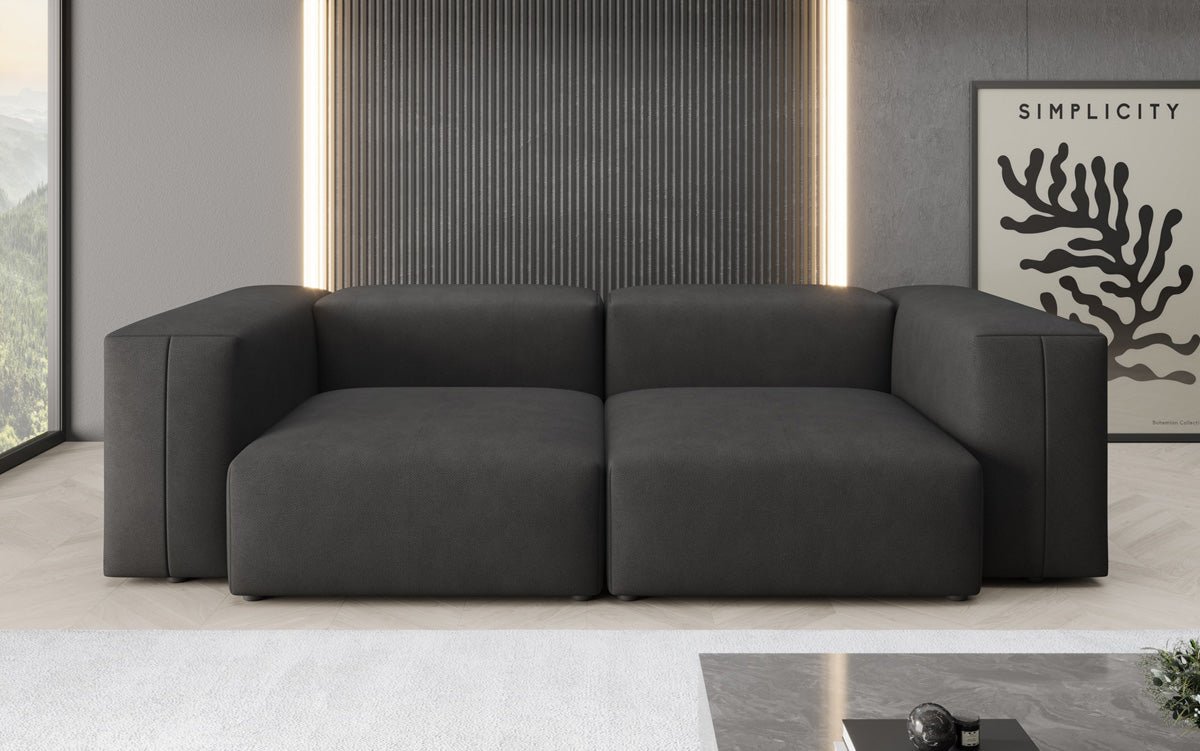 Designer 2-Seater Sofa Snug in Fabric