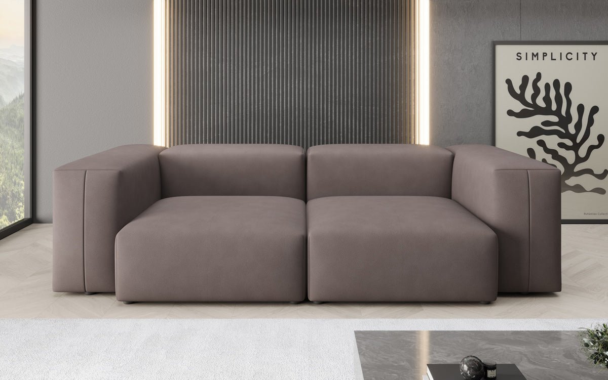Designer 2-Seater Sofa Snug in Fabric