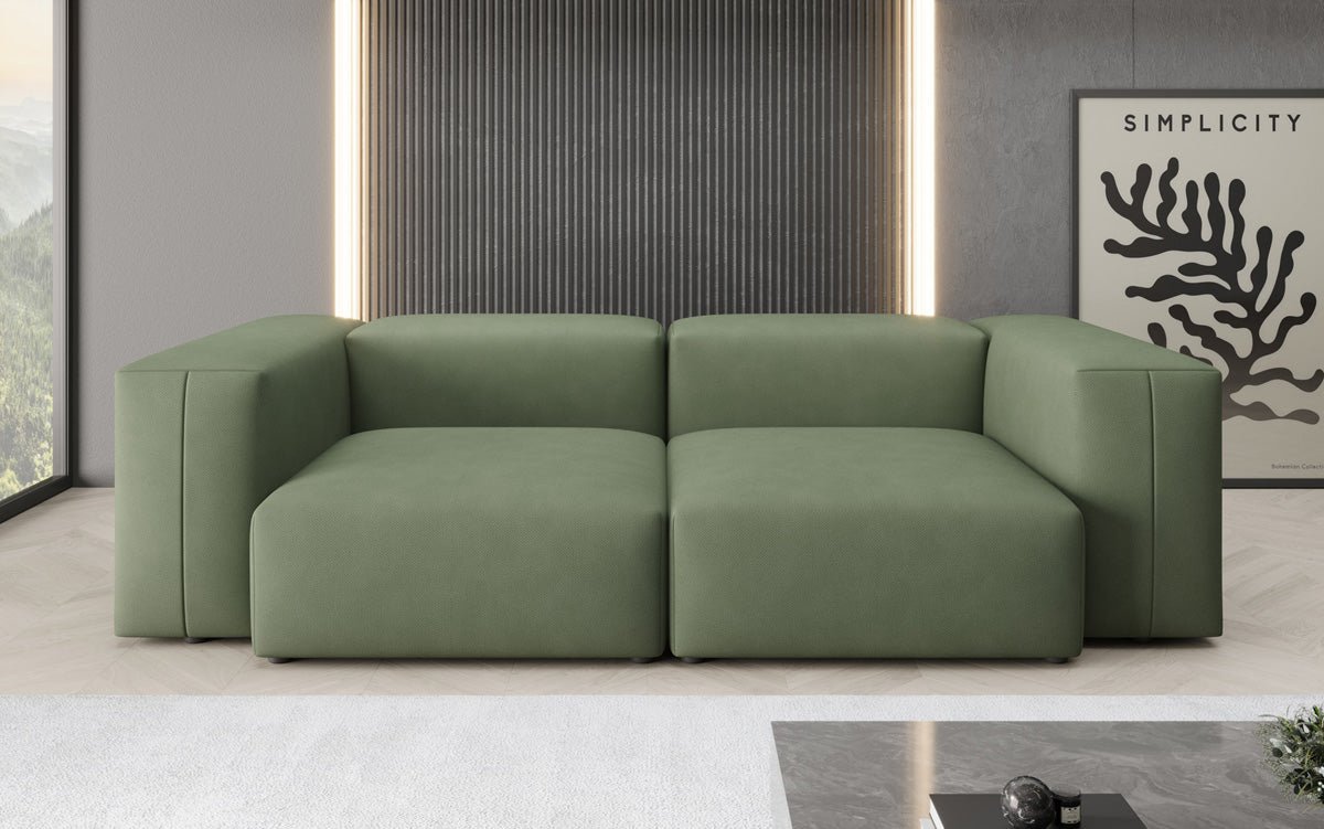 Designer 2-Seater Sofa Snug in Fabric