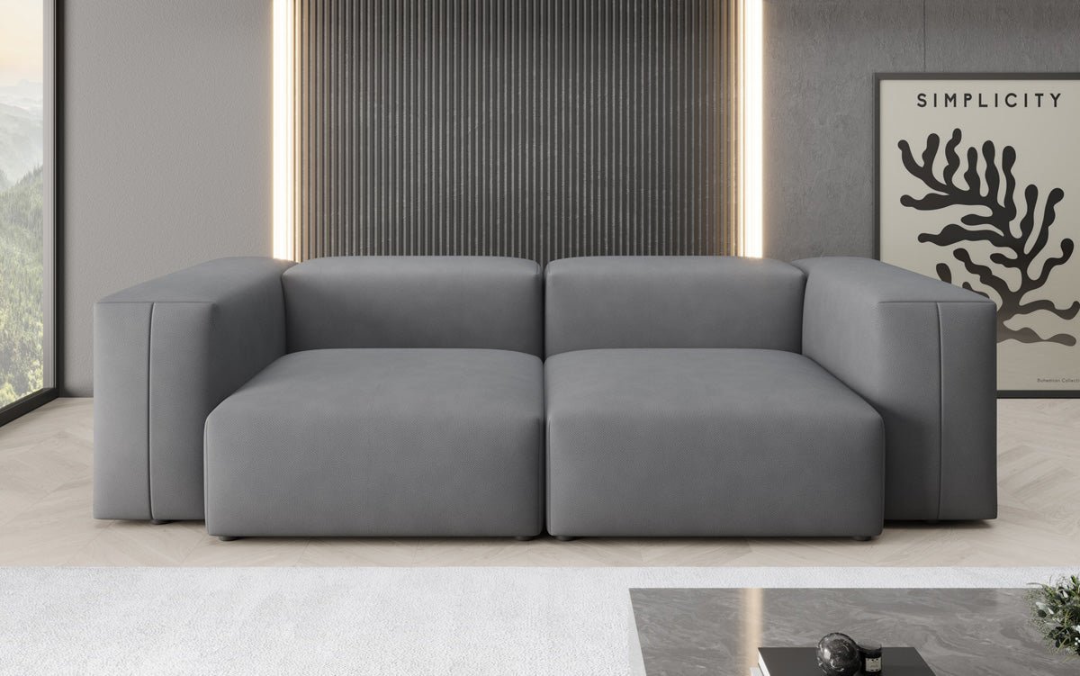 Designer 2-Seater Sofa Snug in Fabric