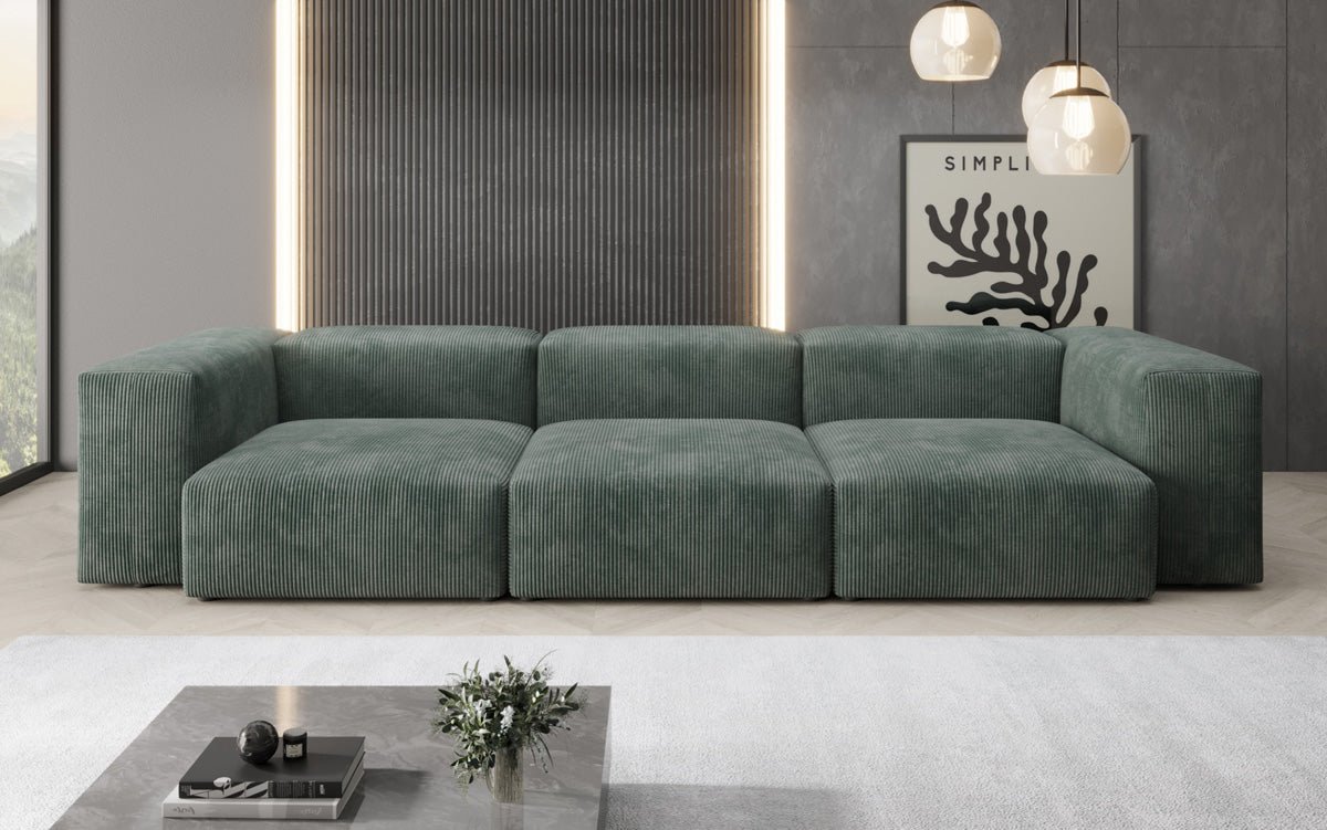Designer 2-seater Snug sofa in corduroy