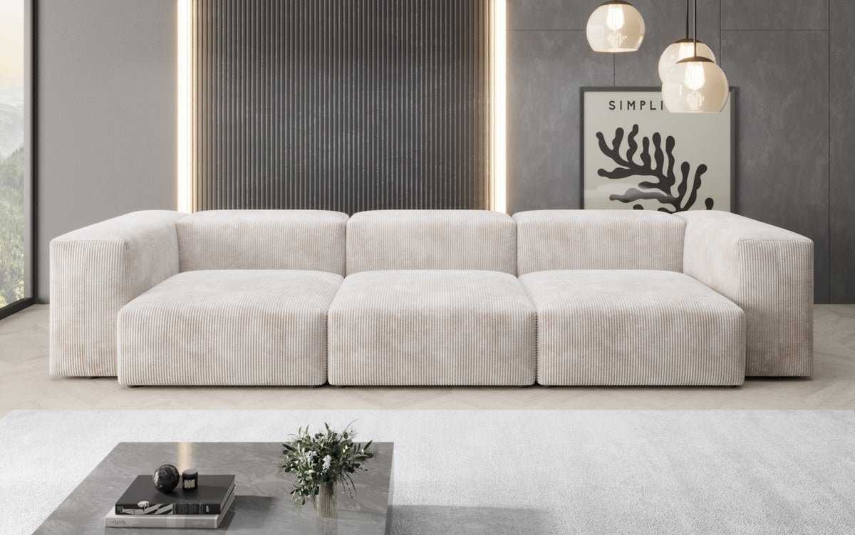 Designer 2-seater Snug sofa in corduroy