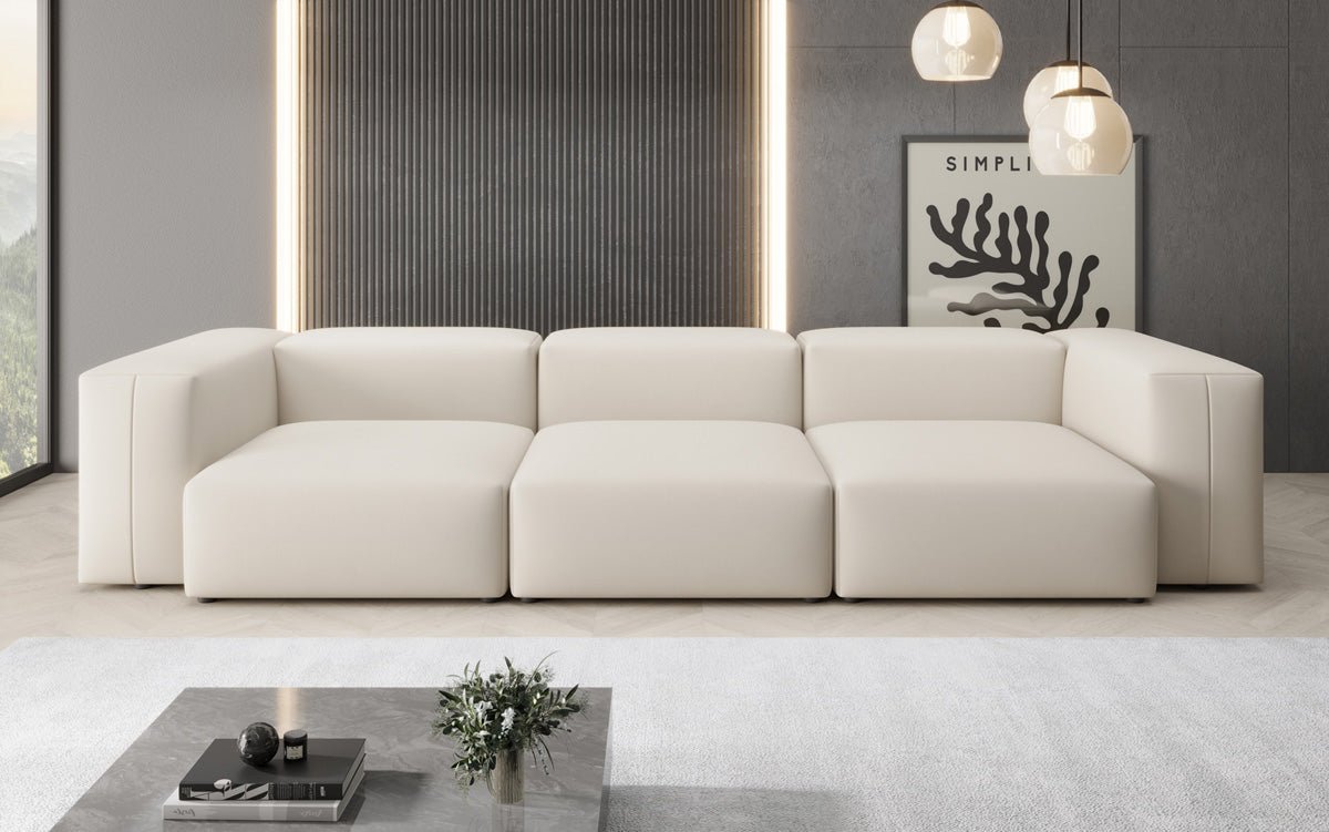 Designer 3-Seater Sofa Snug in Fabric