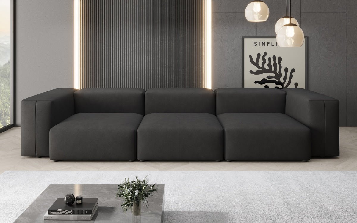 Designer 3-Seater Sofa Snug in Fabric