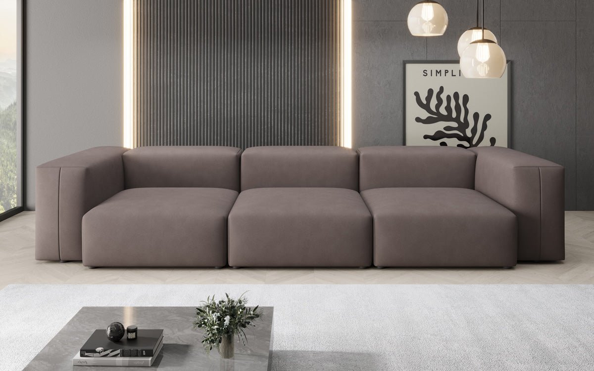 Designer 3-Seater Sofa Snug in Fabric