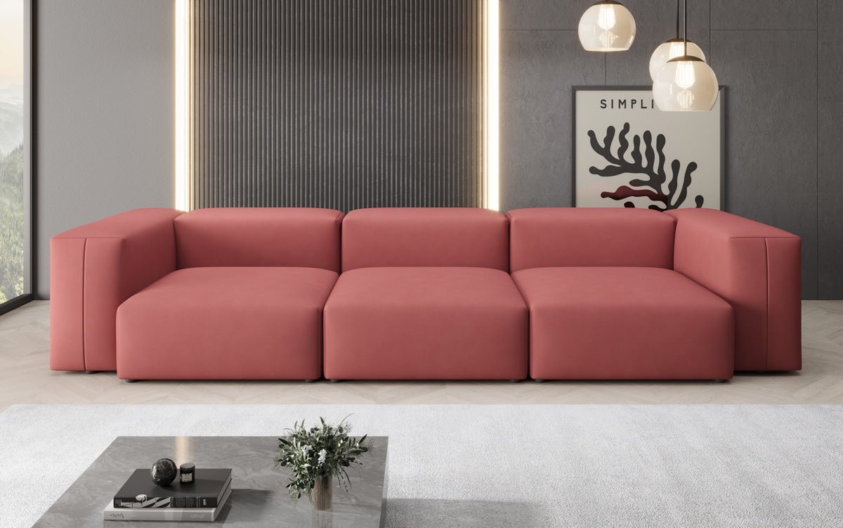 Designer 3-Seater Sofa Snug in Fabric
