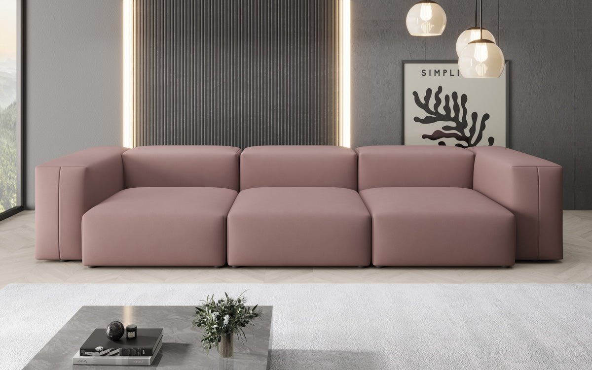 Designer 3-Seater Sofa Snug in Fabric