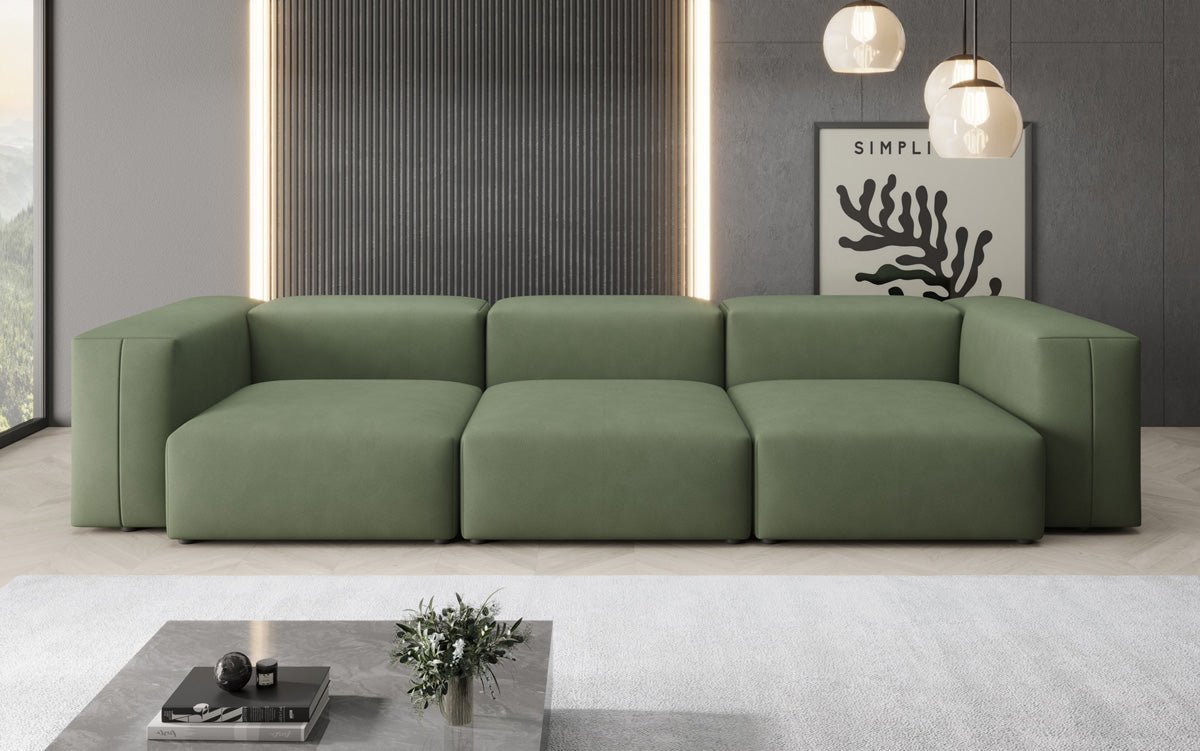 Designer 3-Seater Sofa Snug in Fabric