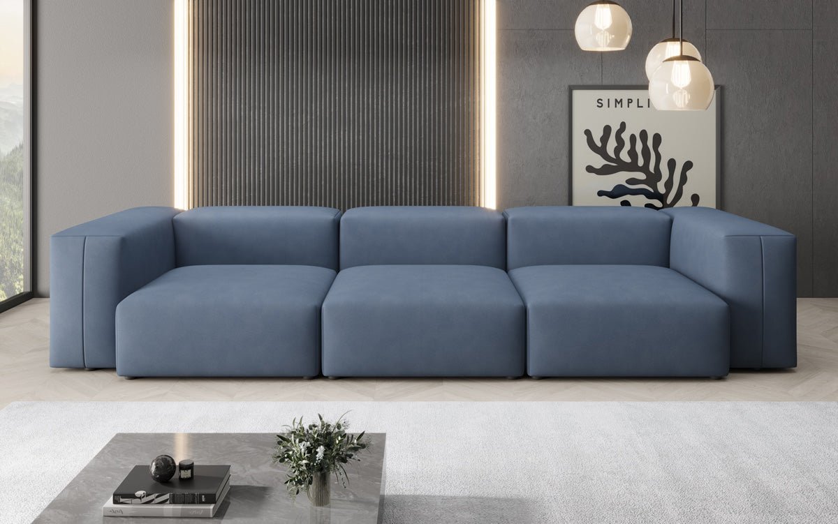 Designer 3-Seater Sofa Snug in Fabric
