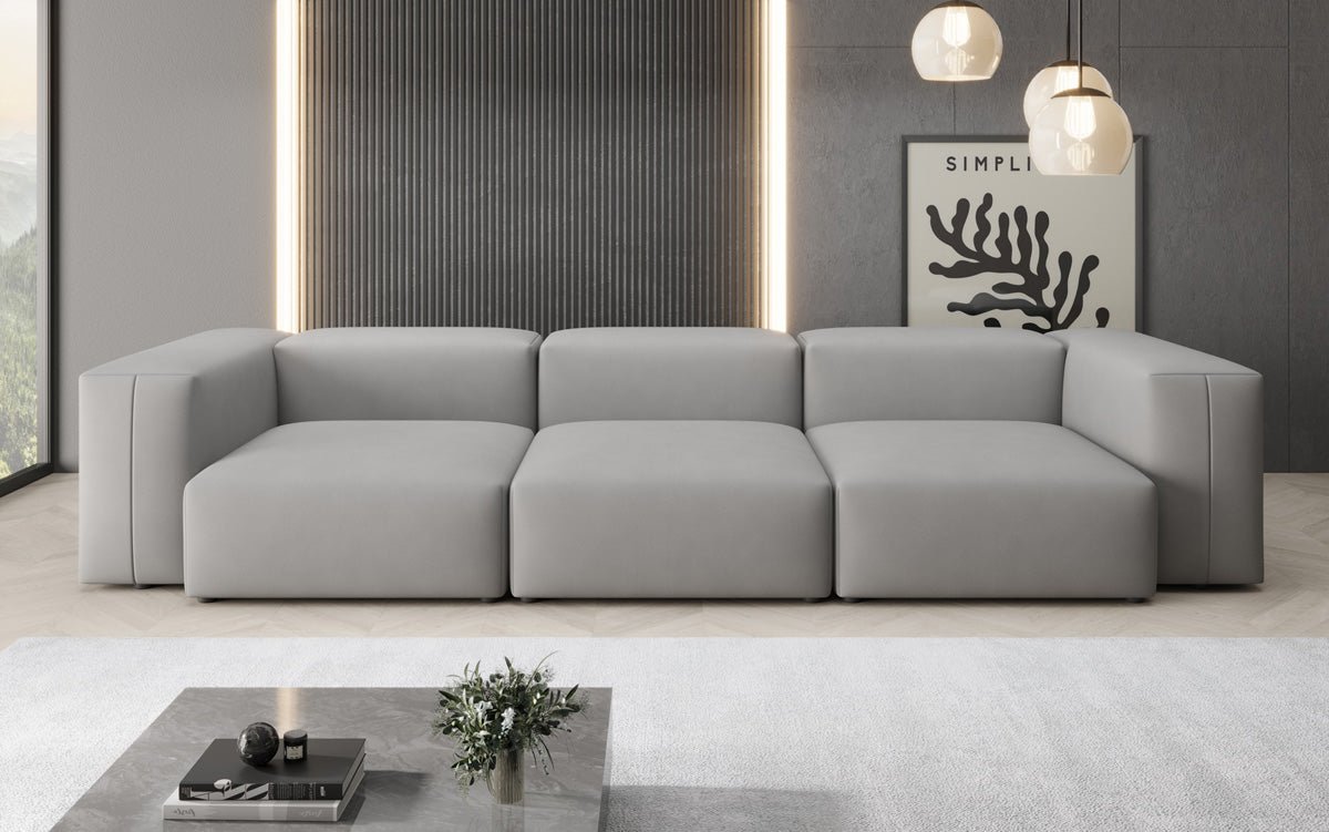 Designer 3-Seater Sofa Snug in Fabric