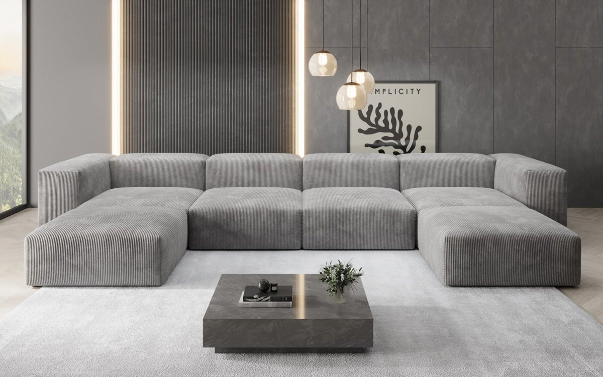 Designer U Sofa Snug aus Kord