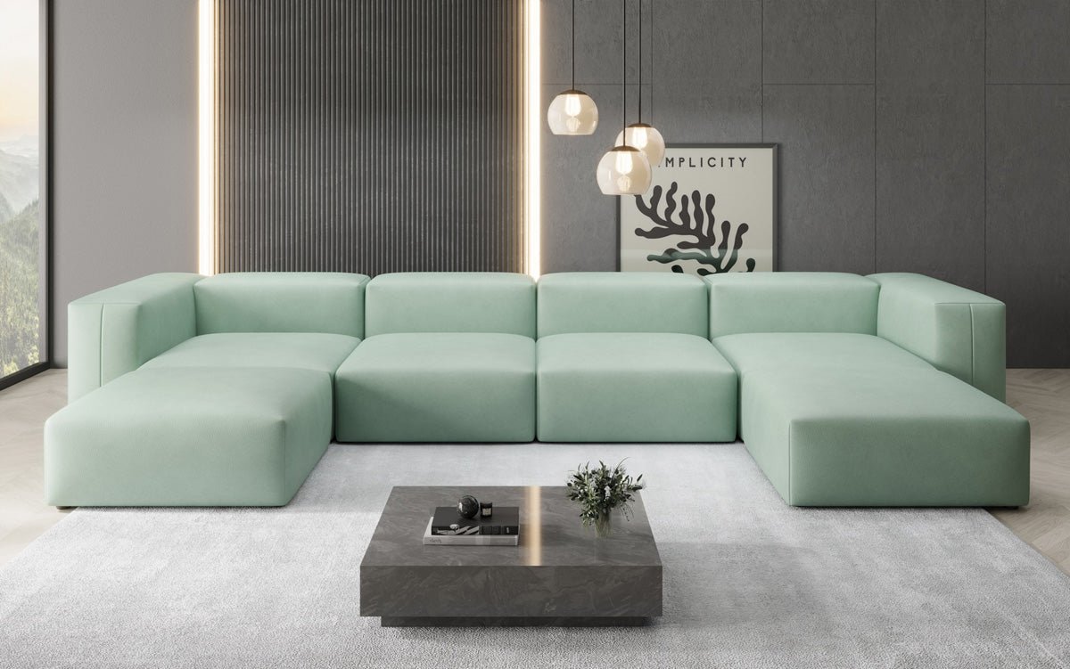 Designer U Sofa Snug in Genuine Leather