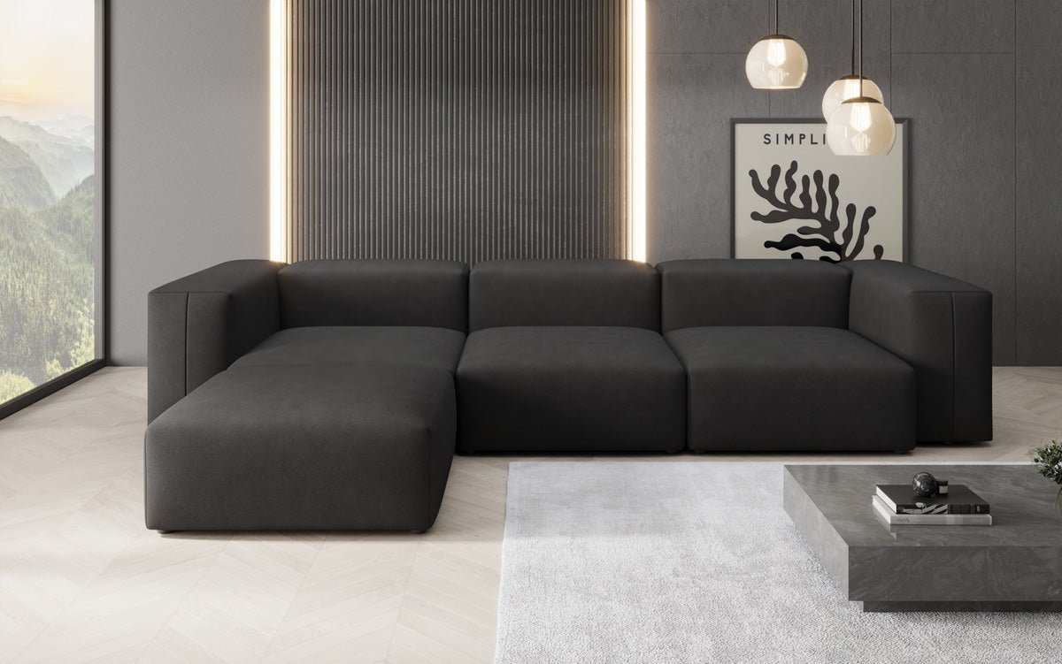 Designer L Sofa Snug in Fabric