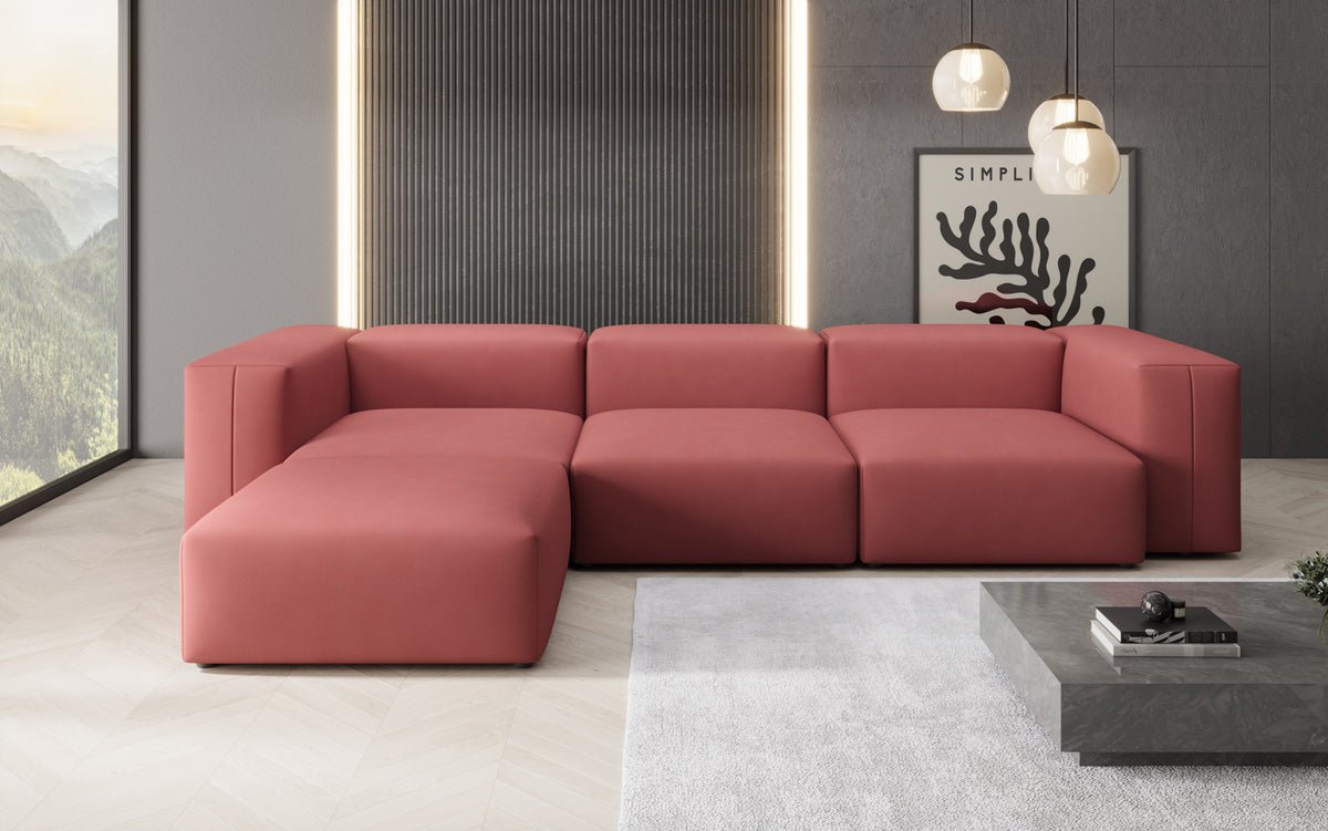 Designer L Sofa Snug in Fabric