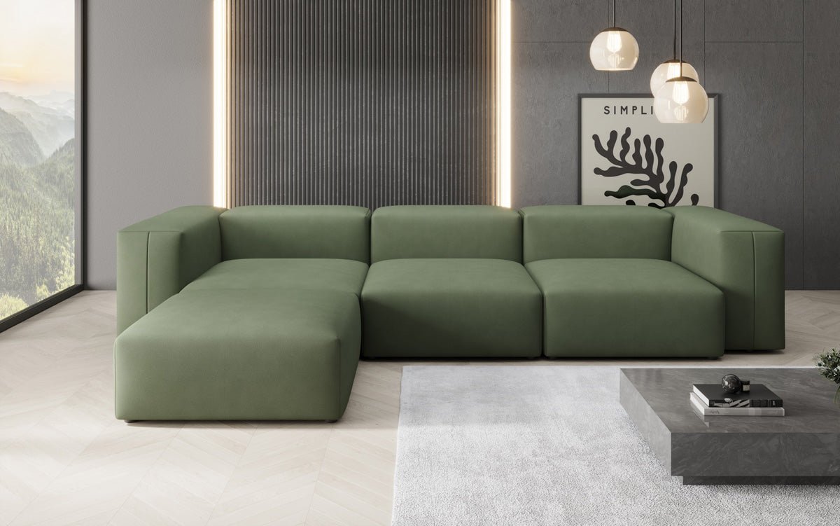 Designer L Sofa Snug in Fabric