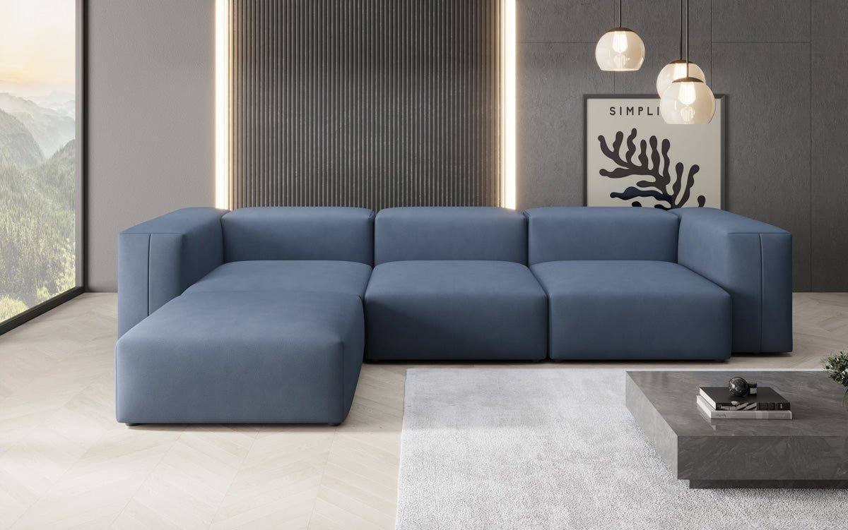 Designer L Sofa Snug in Fabric