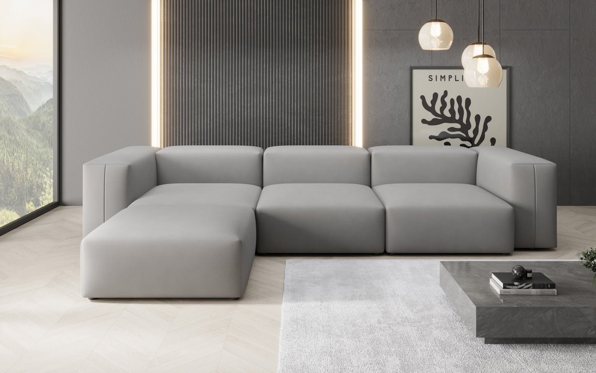 Designer L Sofa Snug in Fabric