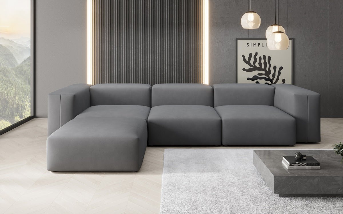 Designer L Sofa Snug in Fabric